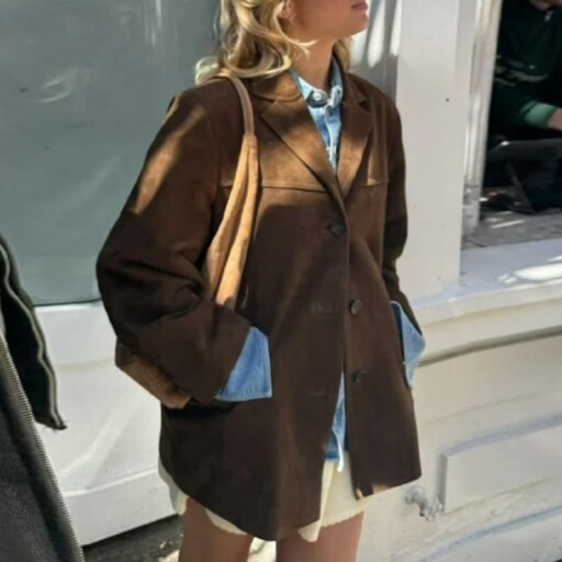 Diseño de chaqueta de gamuza para mujer