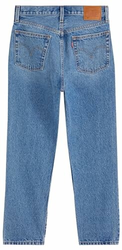 Vista trasera de pantalones vaqueros azules.