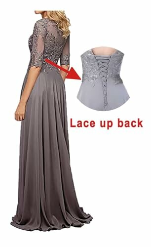 Vestido elegante con espalda de encaje ajustable.