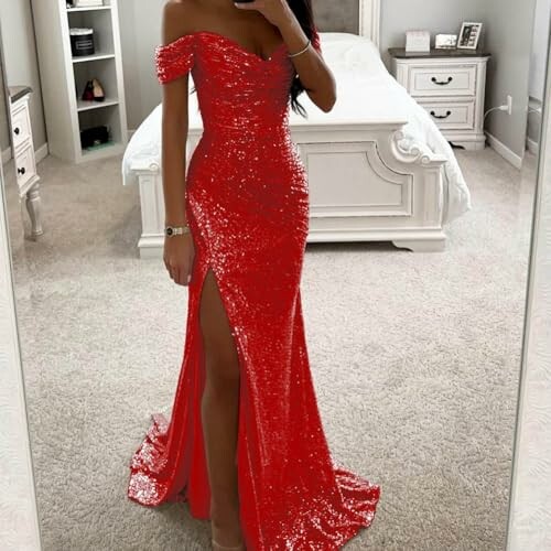 Vestido Largo con Lentejuelas