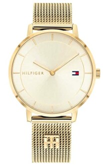 Reloj dorado con correa de malla