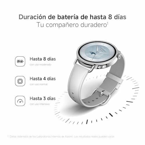 Smartwatch con duración de batería de hasta 8 días