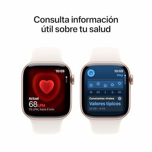 Dos relojes inteligentes mostrando información de salud.