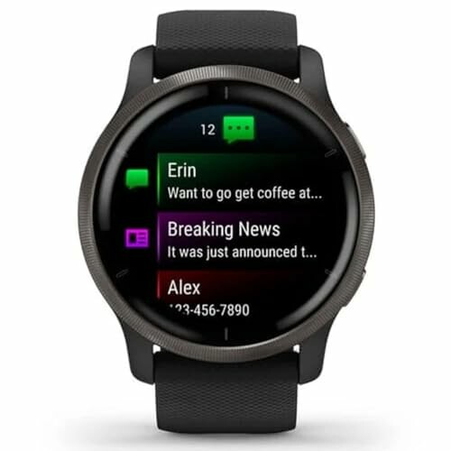 Reloj inteligente mostrando notificaciones de mensajes.