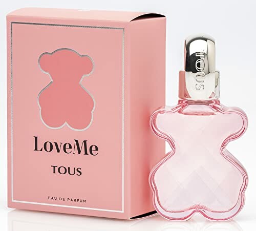 Botella de perfume Tous LoveMe con caja rosa.