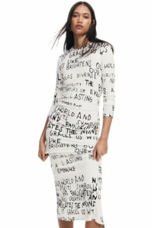 Vestido de Manga Larga Desigual